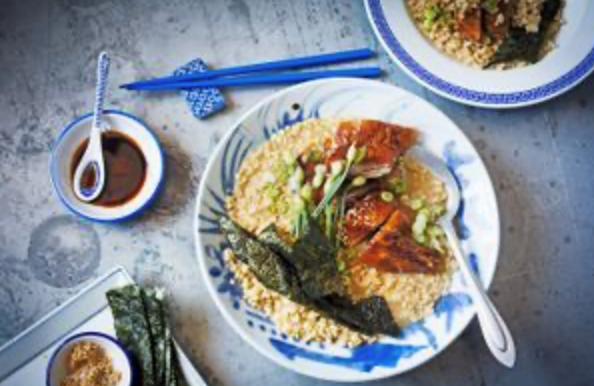 Quick brown rice duck congee