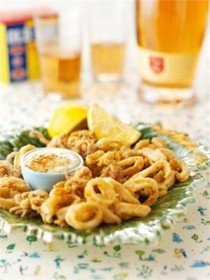 Quick calamari with garlic mayonnaise