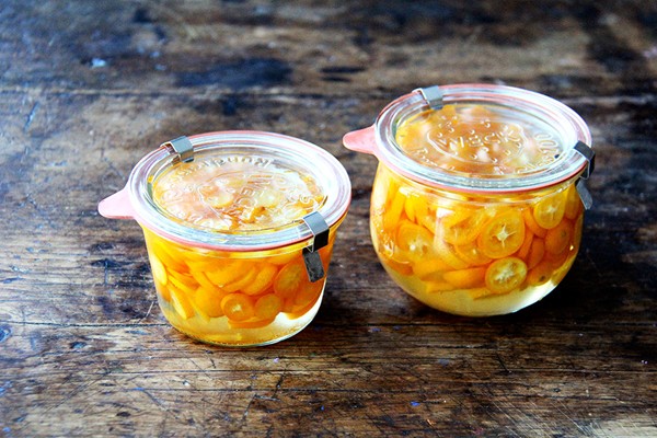 Quick candied kumquats