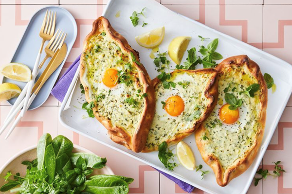 Quick cheese and egg flatbreads