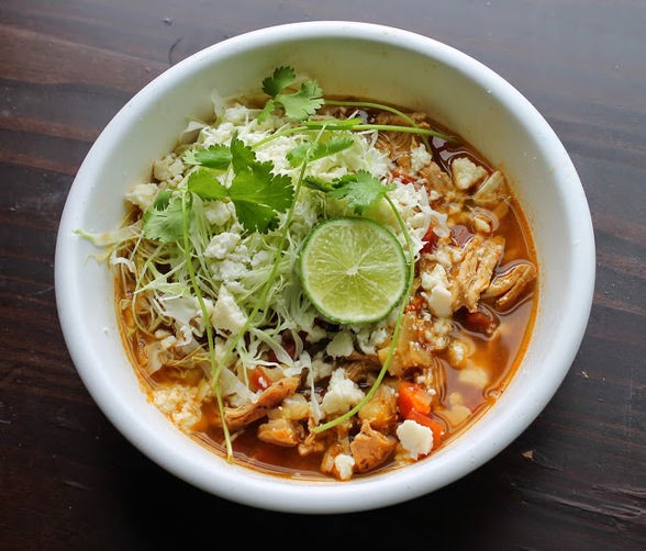 Quick chicken pozole