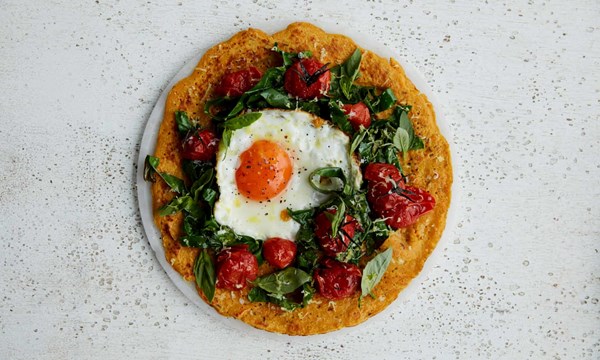 Quick chickpea and carrot crepes