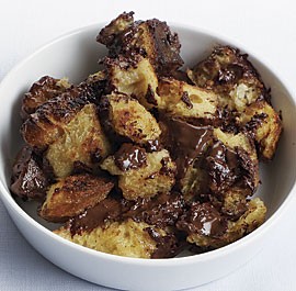 Quick chocolate bread pudding