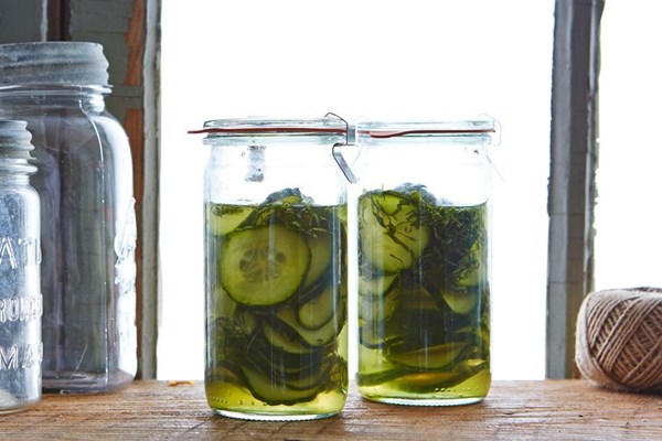 Quick cucumber and shiso pickles
