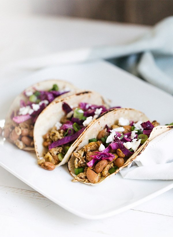 Quick fix pinto bean tacos