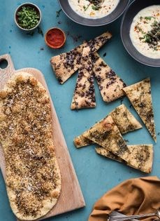 Quick flatbread with dukkah