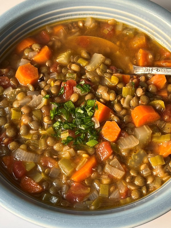 Quick French lentil soup