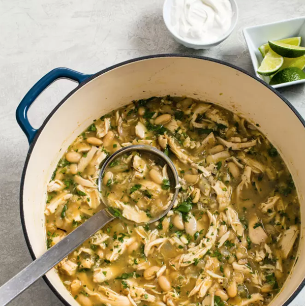 Quick green chicken chili