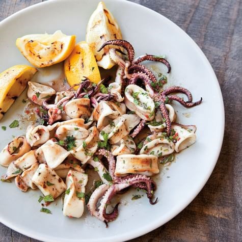 Quick grilled squid salad