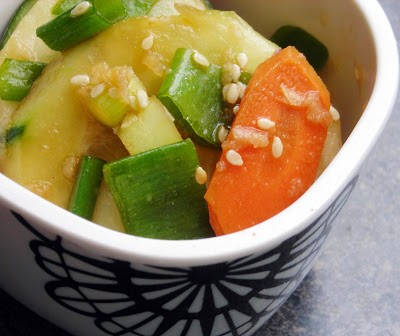 Quick pickled carrot-cucumber salad