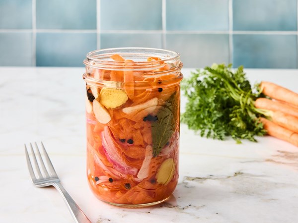 Quick pickled carrot ribbons