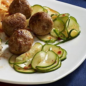 Quick-pickled cucumbers