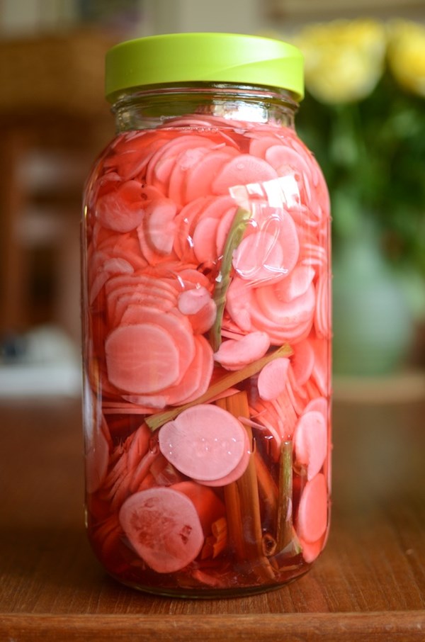 Quick pickled radishes