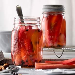 Quick pickled rhubarb
