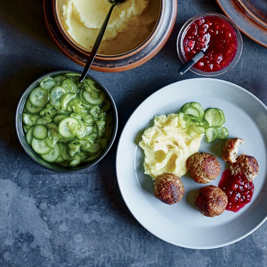 Quick-pickled sweet cucumbers