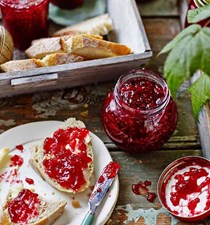 Quick raspberry and lime jam