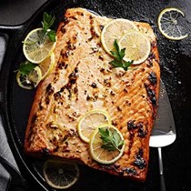 Quick-roasted salmon with lemon and herbs