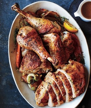Quick-roasting turkey with thyme butter