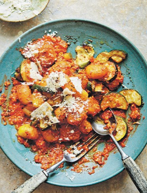 Quick romesco with gnocchi & courgette