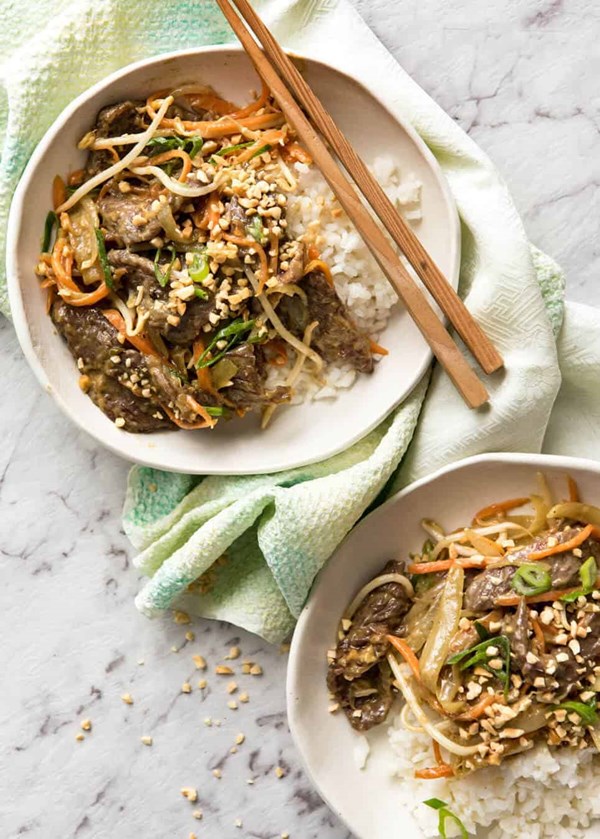 Quick satay peanut stir fry