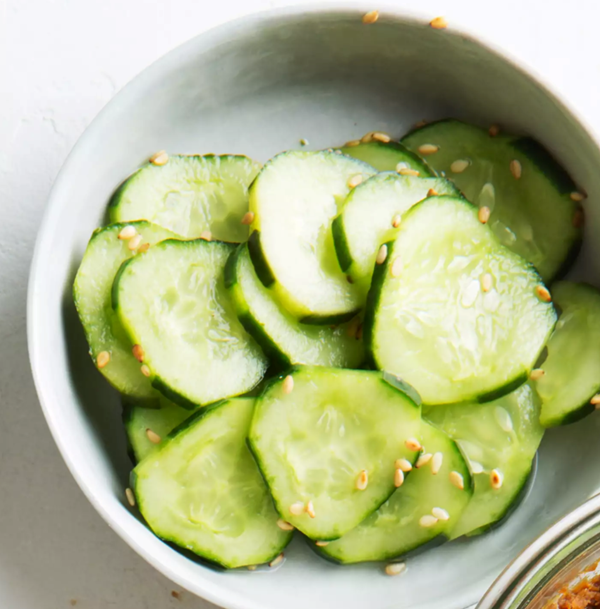 Quick sesame cucumber pickles (Kyuri-no-asazuke)