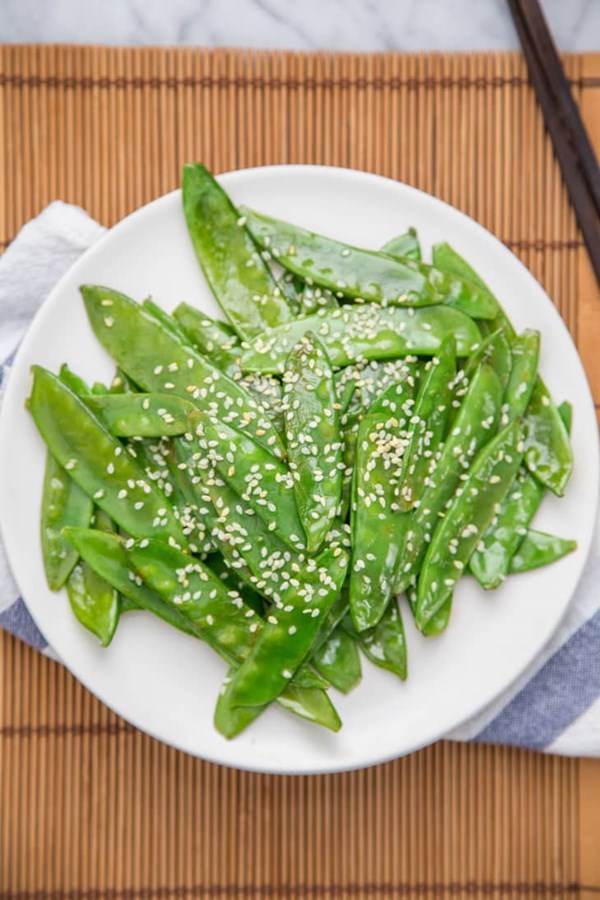 Quick sesame snow peas