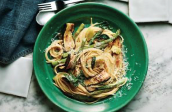 Quick spring carbonara