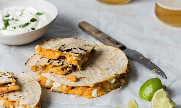 Quick squash quesadillas