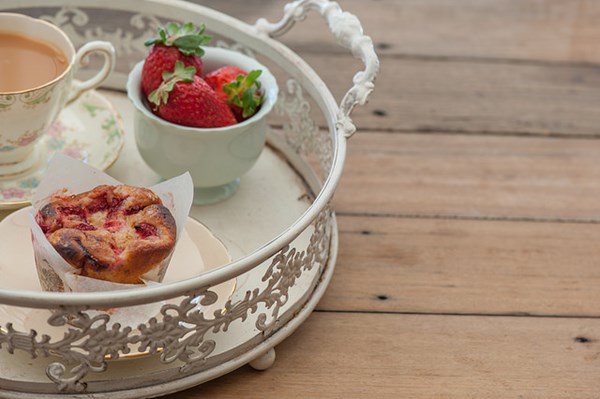 Quick strawberry muffins
