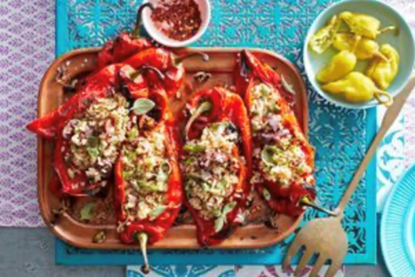 Quick stuffed bullhorn peppers