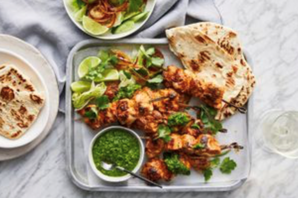 Quick tandoori chicken skewers