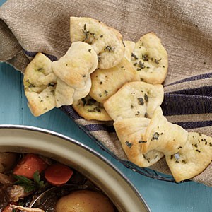 Quick walnut-sage bread knots