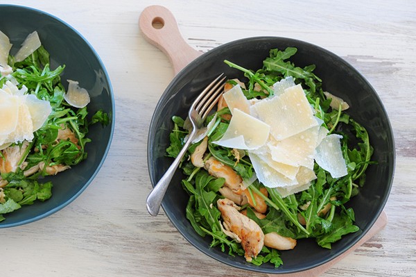 Quick warm chicken & Parmesan salad