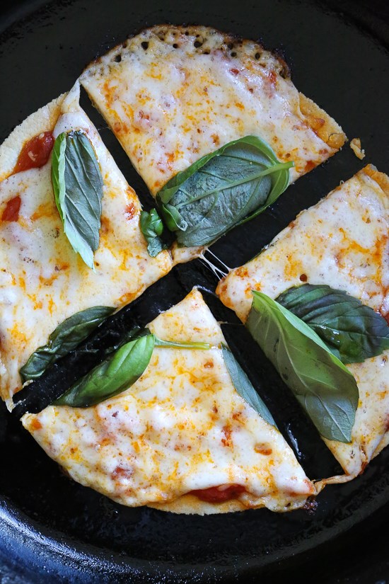 Quickest cast-iron thin crust pizza