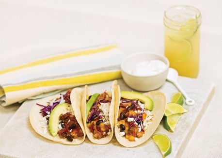 Quickie black bean tacos