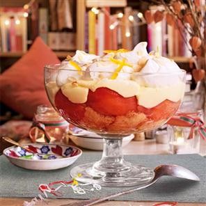 Quince and Madeira syllabub trifle
