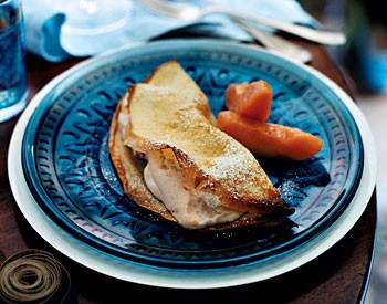 Quince Calvados crêpe soufflés