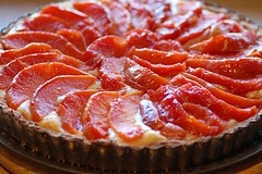 Quince crostata with double cream