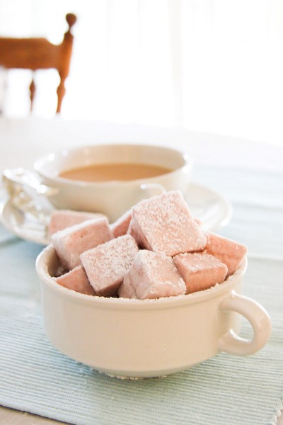 Quince sherbert marshmallows