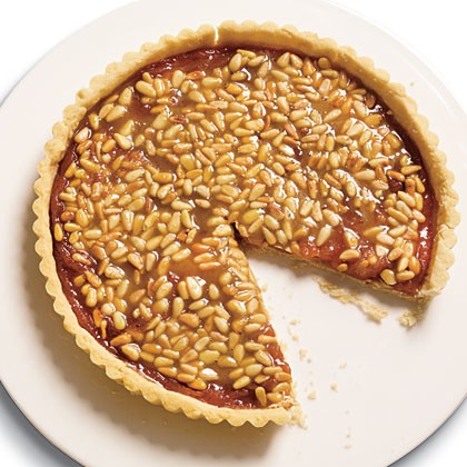 Quince tart with pine nut caramel glaze