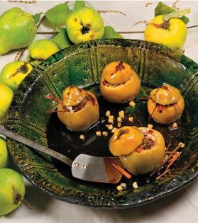 Quinces with lamb and rice stuffing (Dolmeh-ye beh)