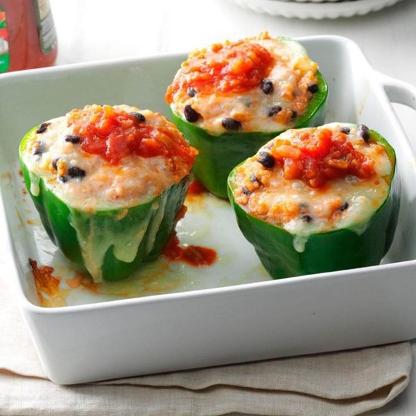 Quinoa & black bean-stuffed peppers