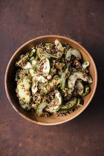 Quinoa and avocado salad with almonds and mint