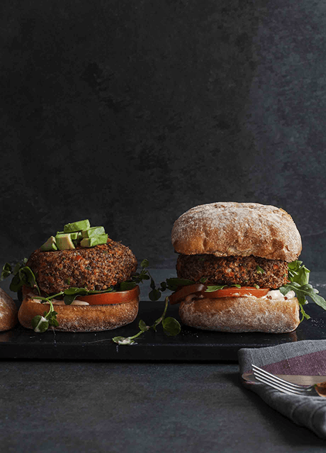 Quinoa and borlotti burgers