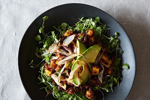 Quinoa and mango salad with lemony-ginger dressing