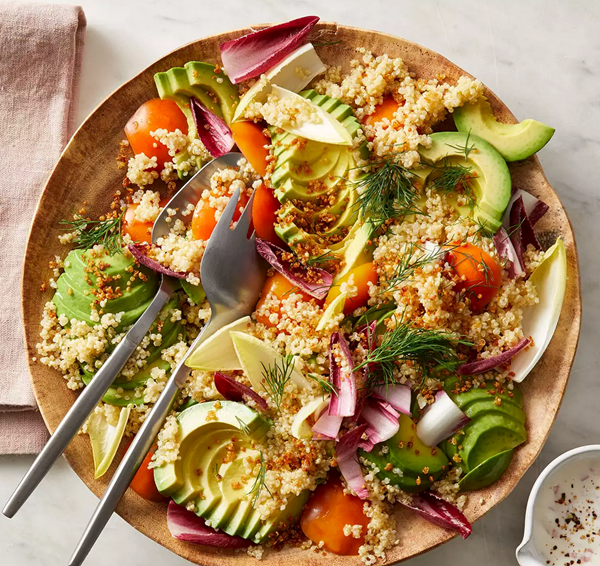 Quinoa avocado salad with buttermilk dressing