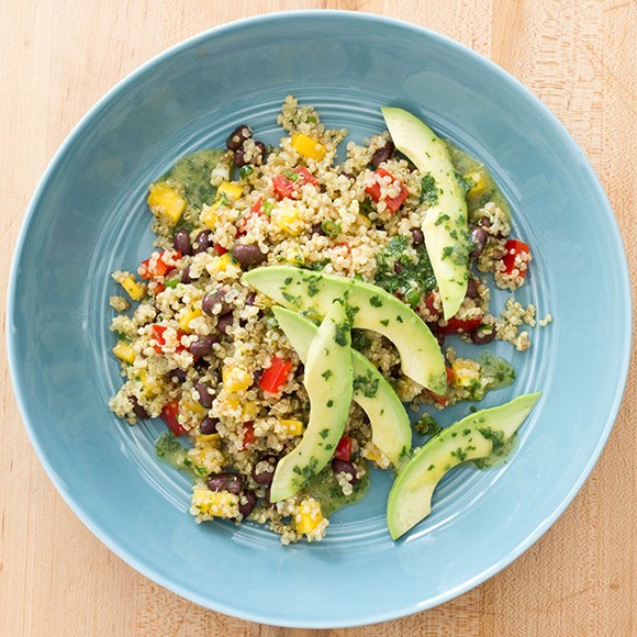 Quinoa, black bean, and mango salad