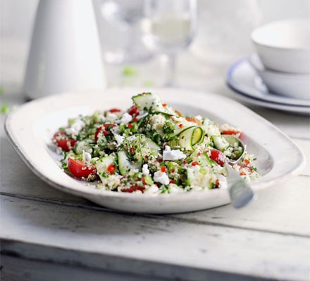 Quinoa, courgette and feta salad