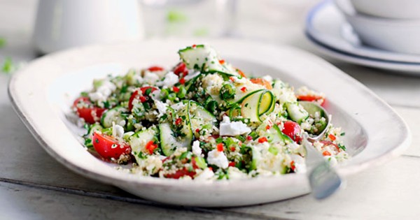 Quinoa, courgette and feta salad