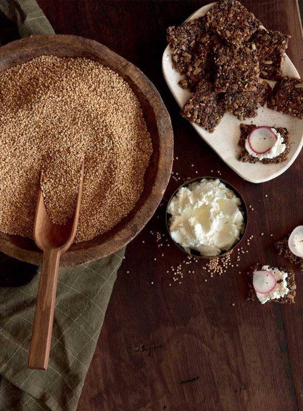 Quinoa cumin crackers